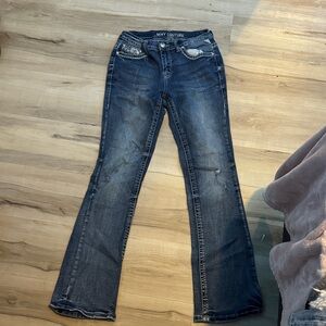 Sky Couture Women's Dark Blue Flare Jeans